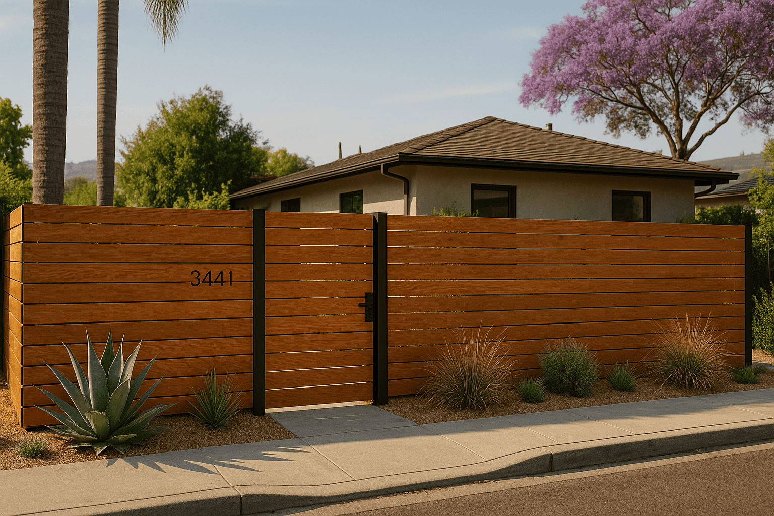 Modern Suburban Home With Jacaranda Tree