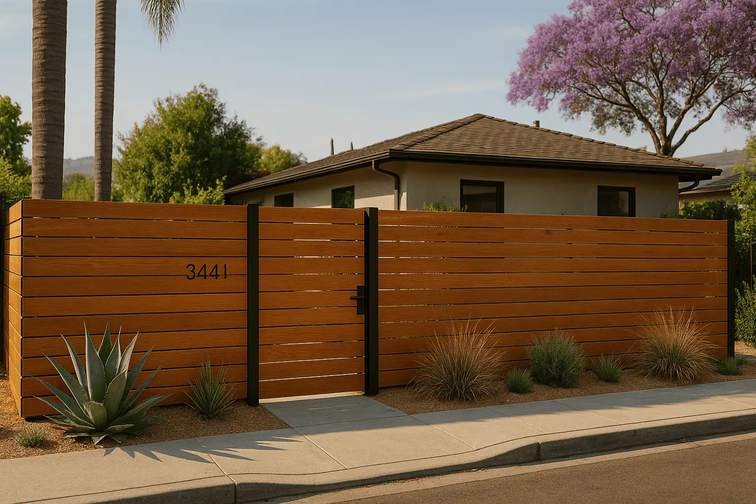 Modern Suburban Home With Jacaranda Tree