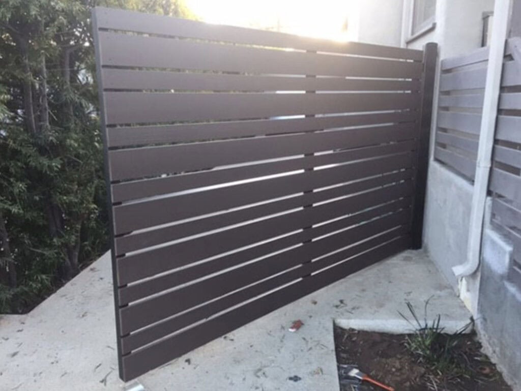 Fencing dark brown horizontal slat fence panel