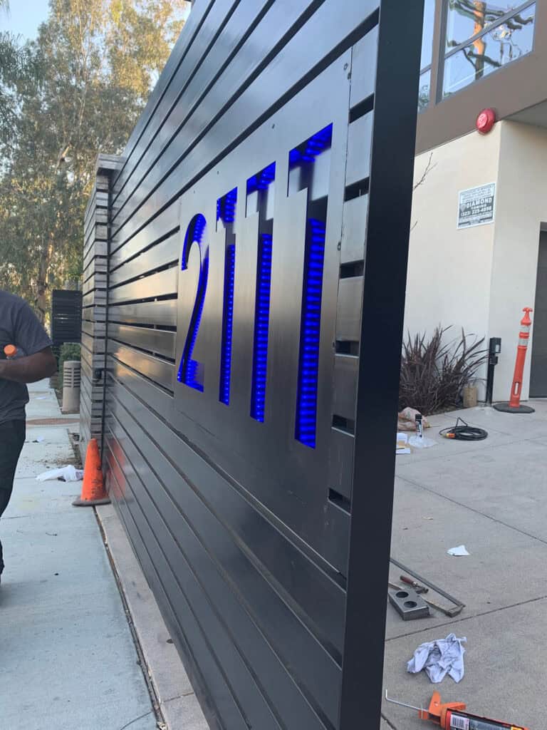 stainless steel slat gate led address numbers